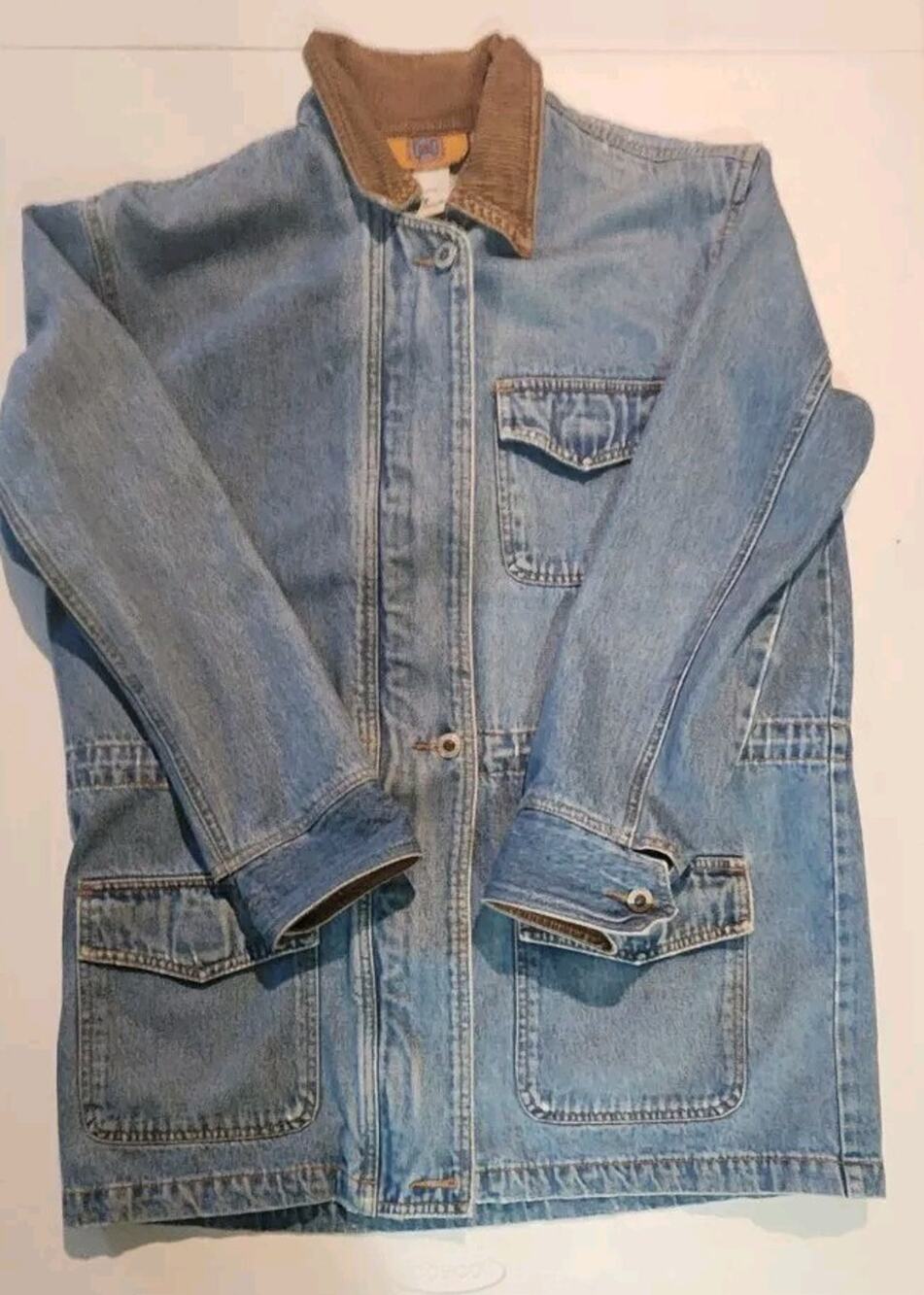 Vintage Baccini Denim Jacket Women's Small Long Full Zip